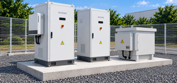 低圧系統用蓄電所の蓄電池・PCS・トランス設備イメージ